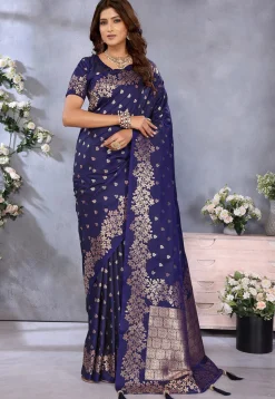 Banarasi Saree in Navy Blue