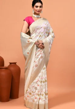 Banarasi Saree in Off White