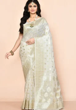Banarasi Saree in Off White