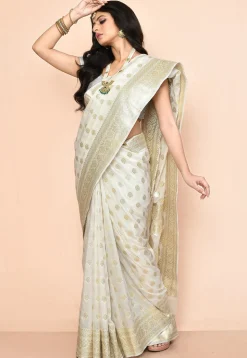 Banarasi Saree in Off White