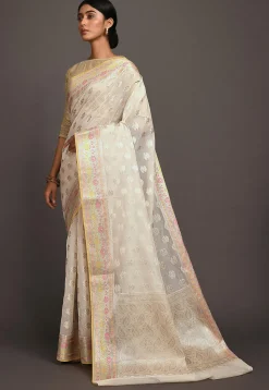 Banarasi Saree in Off White