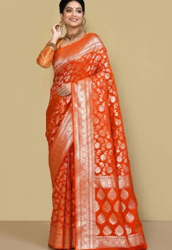 Banarasi Saree in Orange