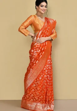 Banarasi Saree in Orange