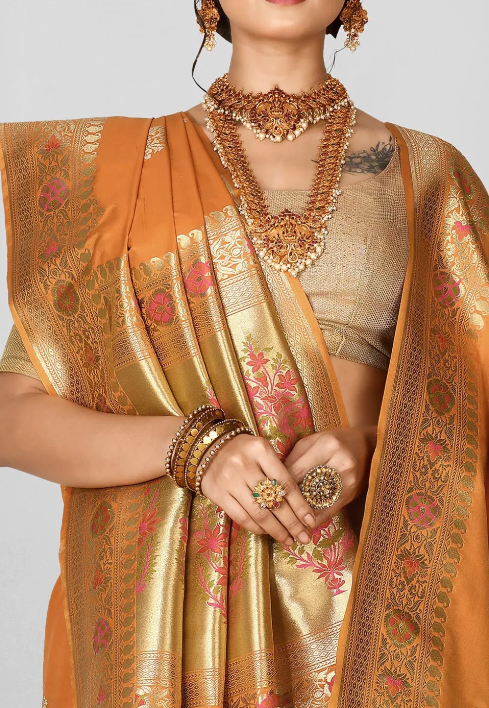 Banarasi Saree in Orange