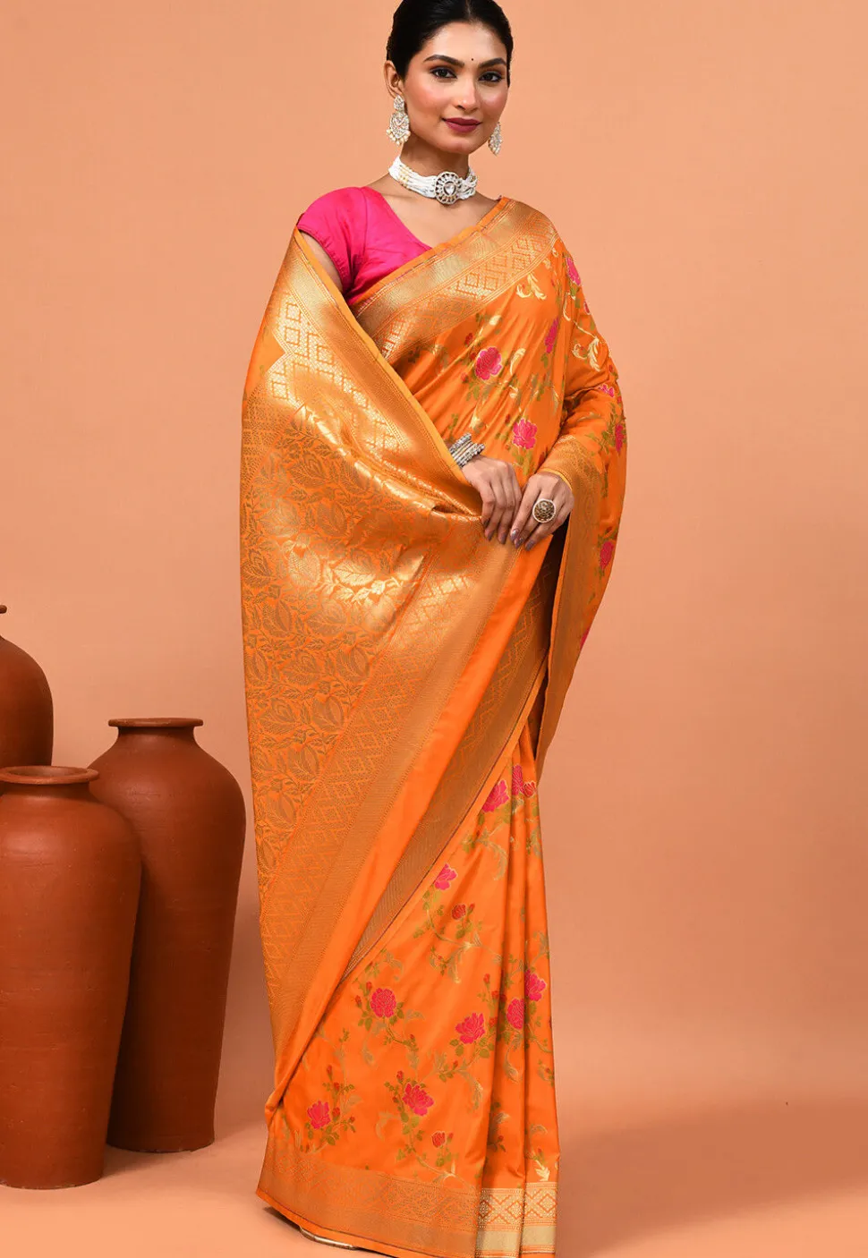 Banarasi Saree in Orange