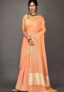 Banarasi Saree in Peach