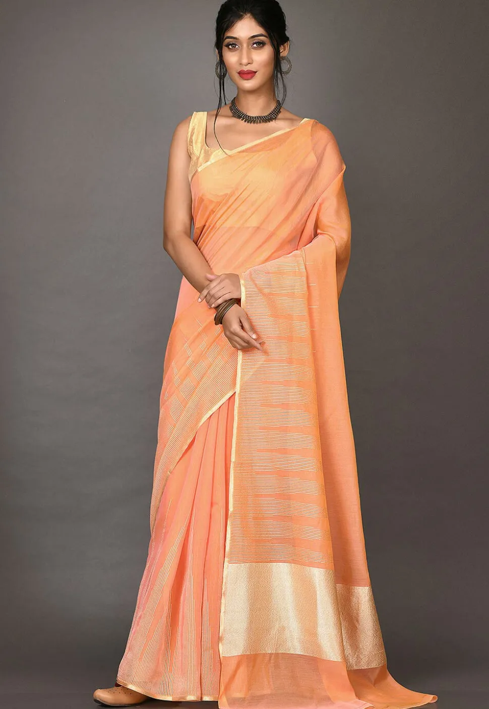 Banarasi Saree in Peach