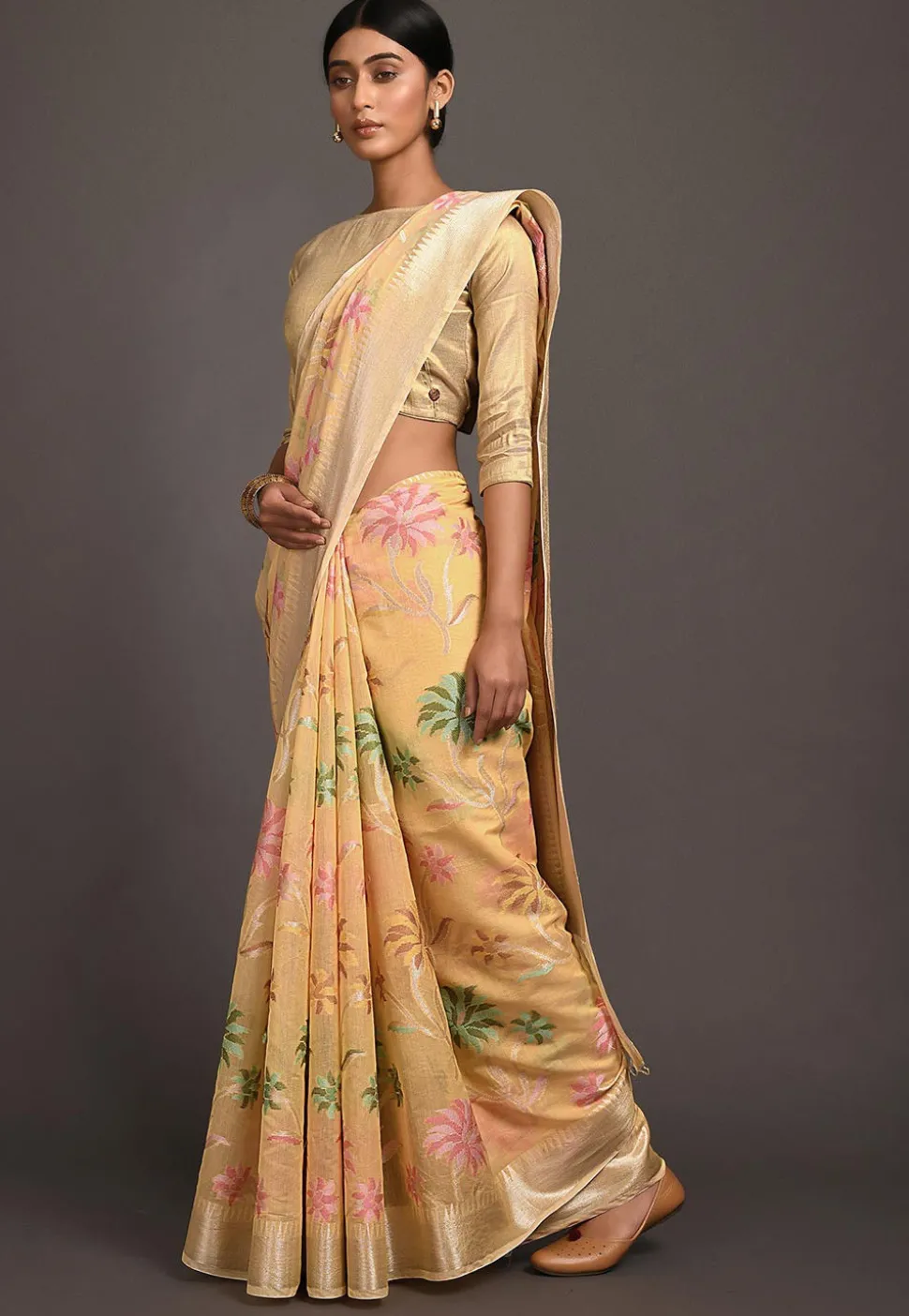 Banarasi Saree in Peach