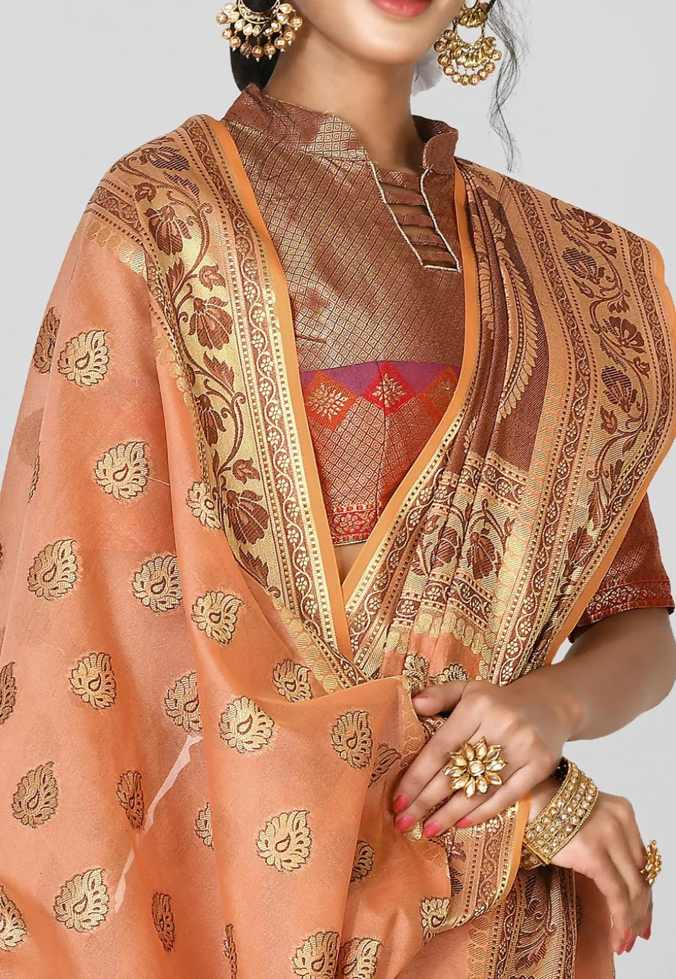 Banarasi Saree in Peach
