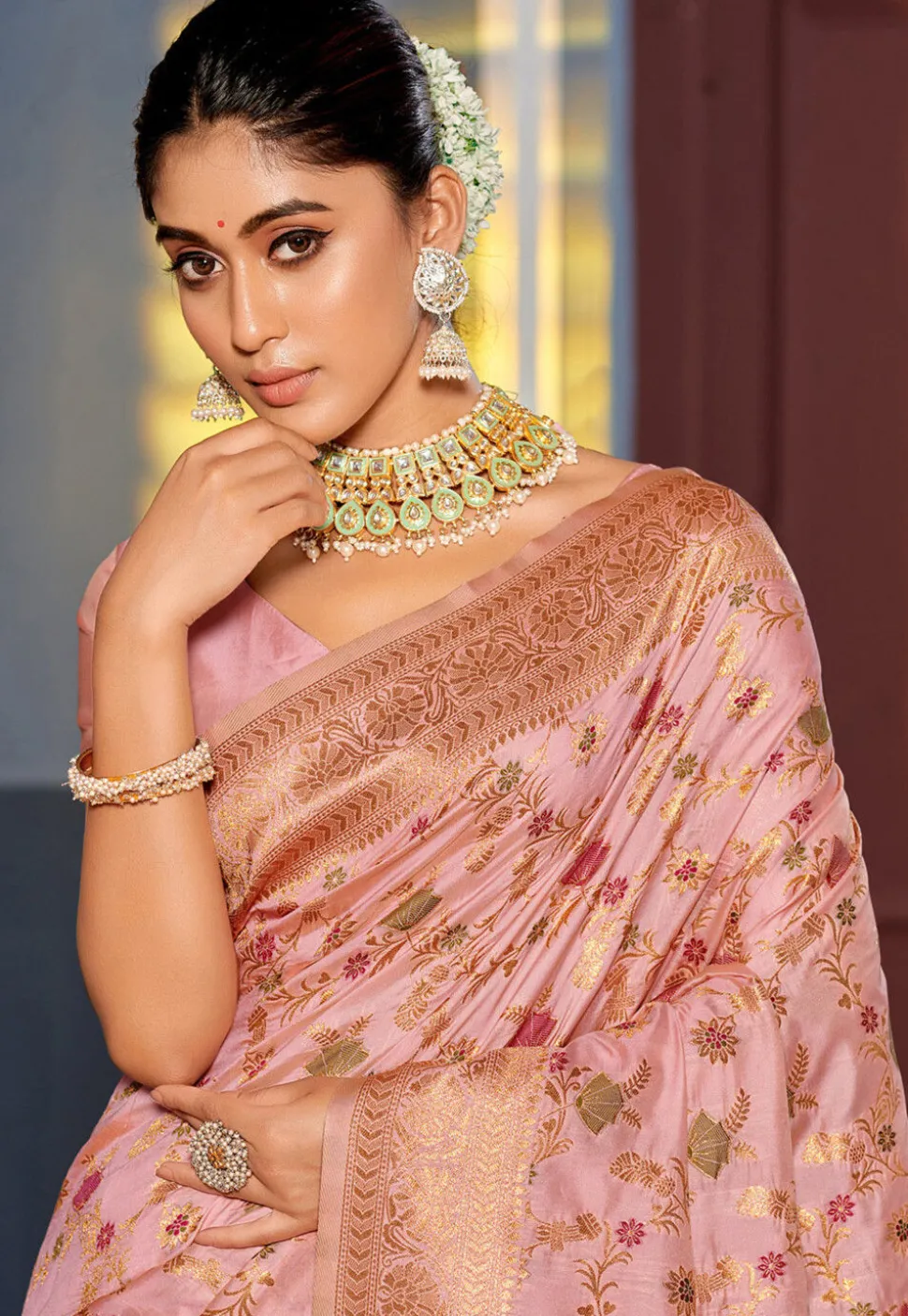 Banarasi Saree in Pink