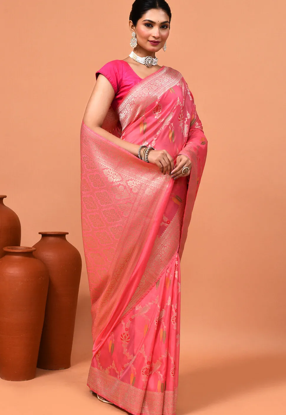 Banarasi Saree in Pink