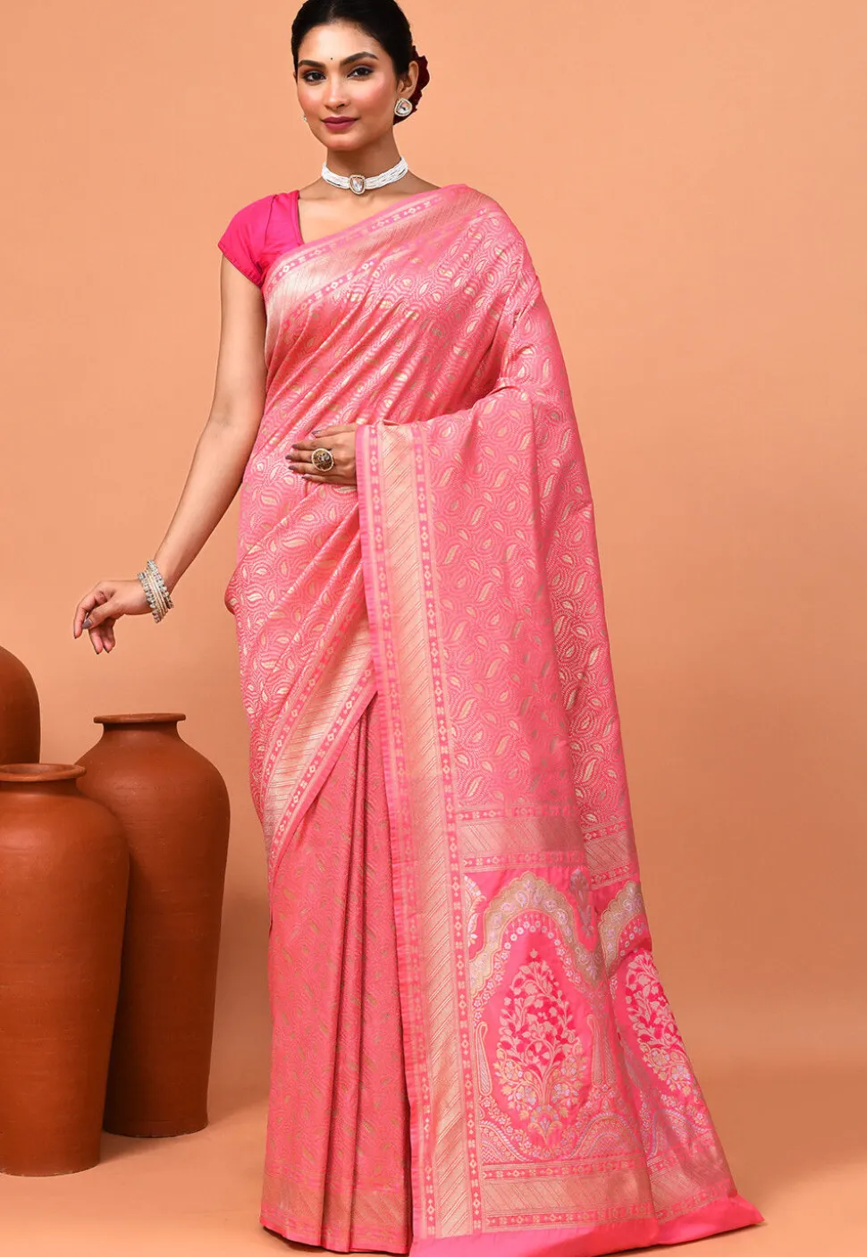 Banarasi Saree in Pink