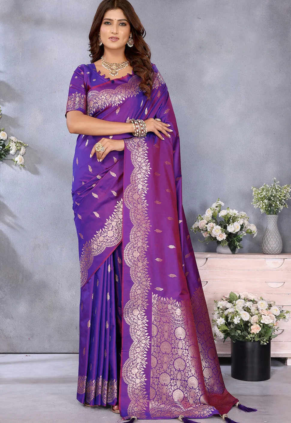 Banarasi Saree in Purple