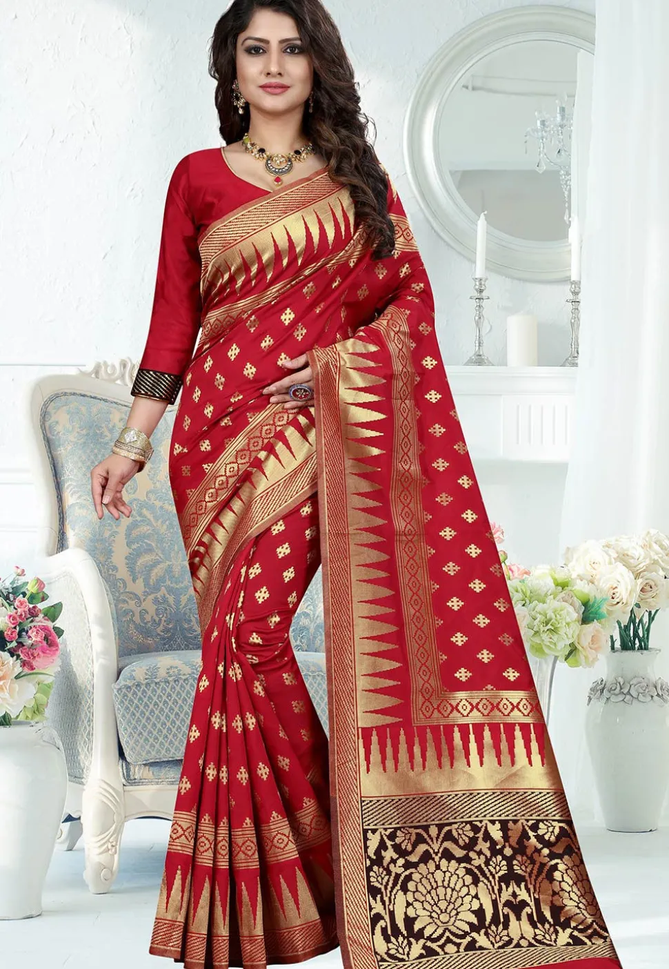 Banarasi Saree in Red