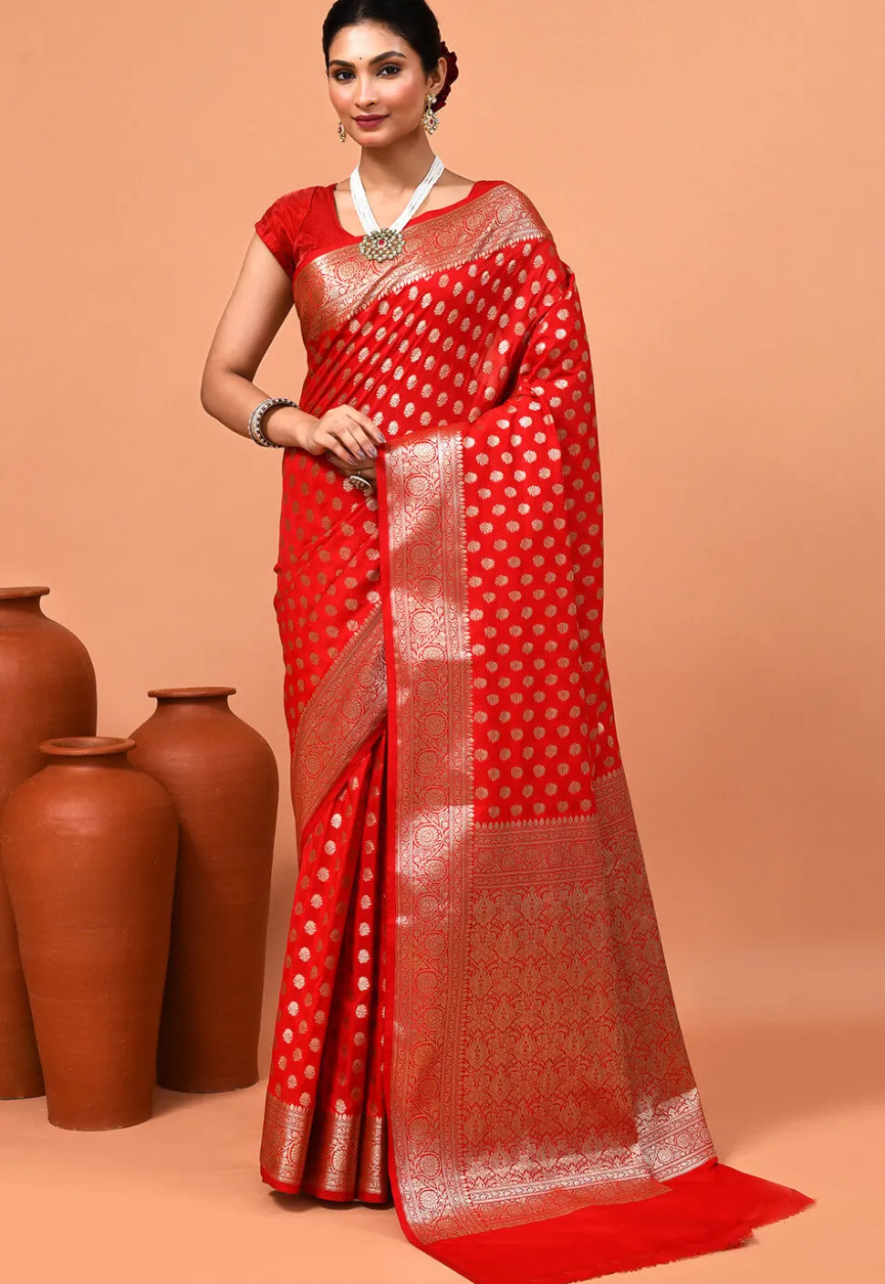 Banarasi Saree in Red