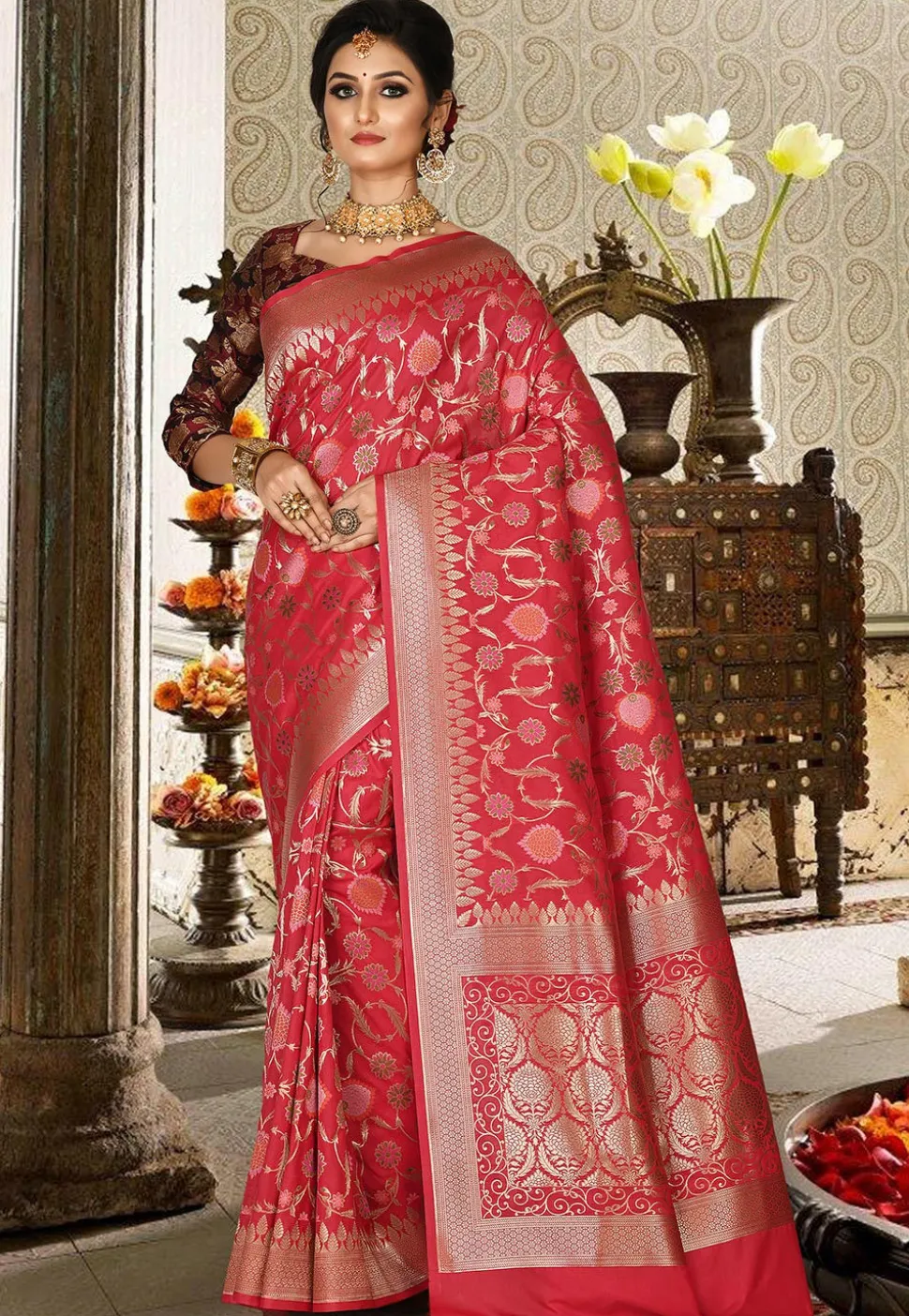 Banarasi Saree in Red