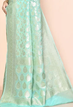 Banarasi Saree in Sea Green