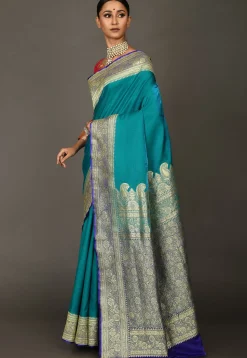 Banarasi Saree in Teal Blue