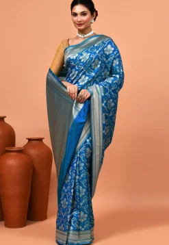 Banarasi Saree in Teal Blue