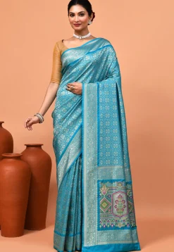 Banarasi Saree in Teal Blue