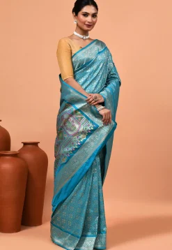 Banarasi Saree in Teal Blue