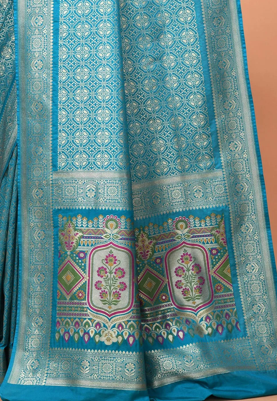 Banarasi Saree in Teal Blue