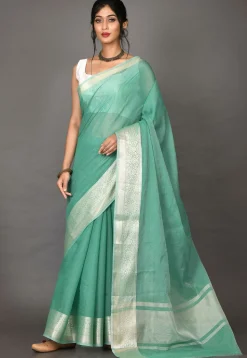 Banarasi Saree in Teal Green