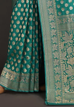 Banarasi Saree in Teal Green