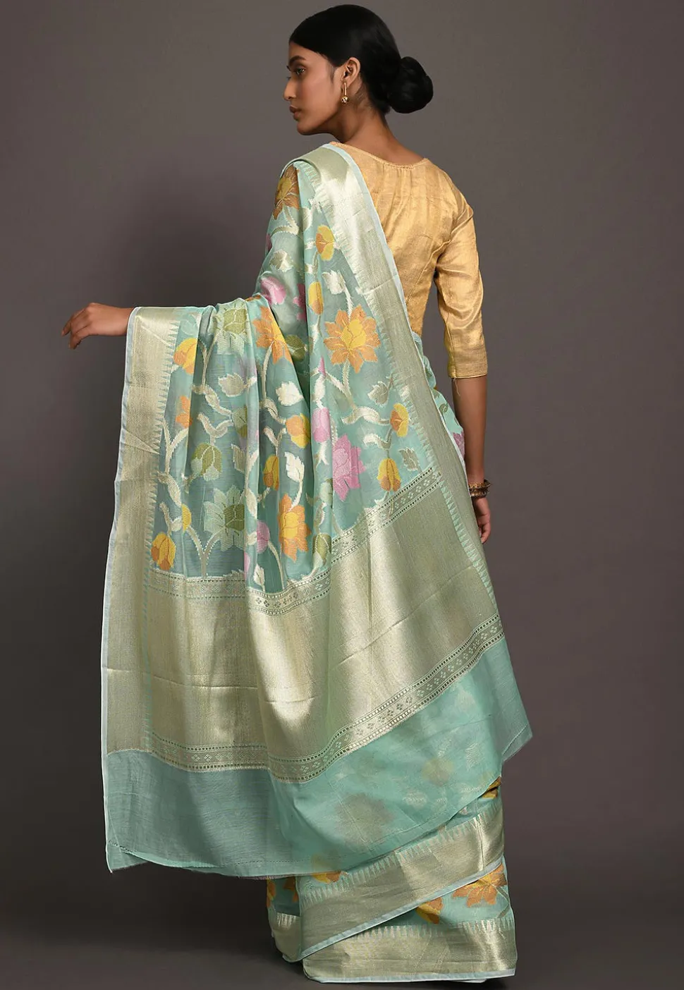 Banarasi Saree in Turquoise