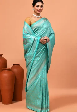 Banarasi Saree in Turquoise