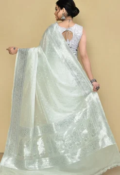 Banarasi Saree in White