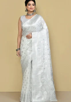 Banarasi Saree in White