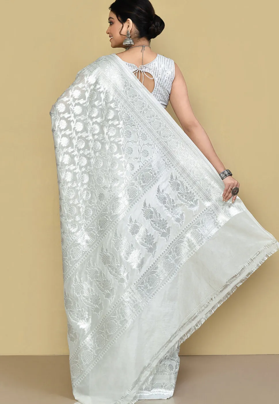 Banarasi Saree in White