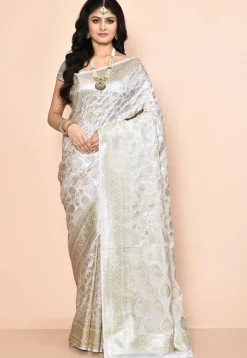 Banarasi Saree in White