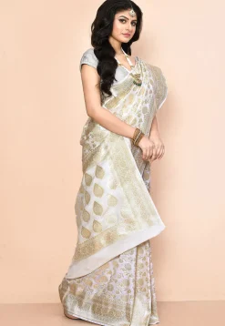 Banarasi Saree in White