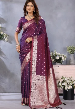 Banarasi Saree in Wine