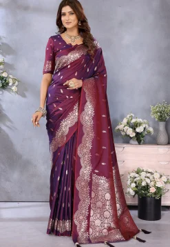 Banarasi Saree in Wine