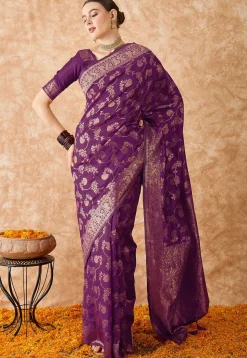 Banarasi Saree in Wine