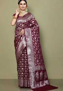 Banarasi Saree in Wine