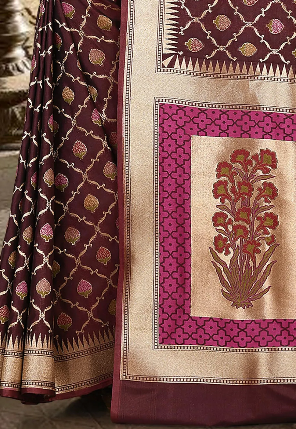 Banarasi Saree in Wine