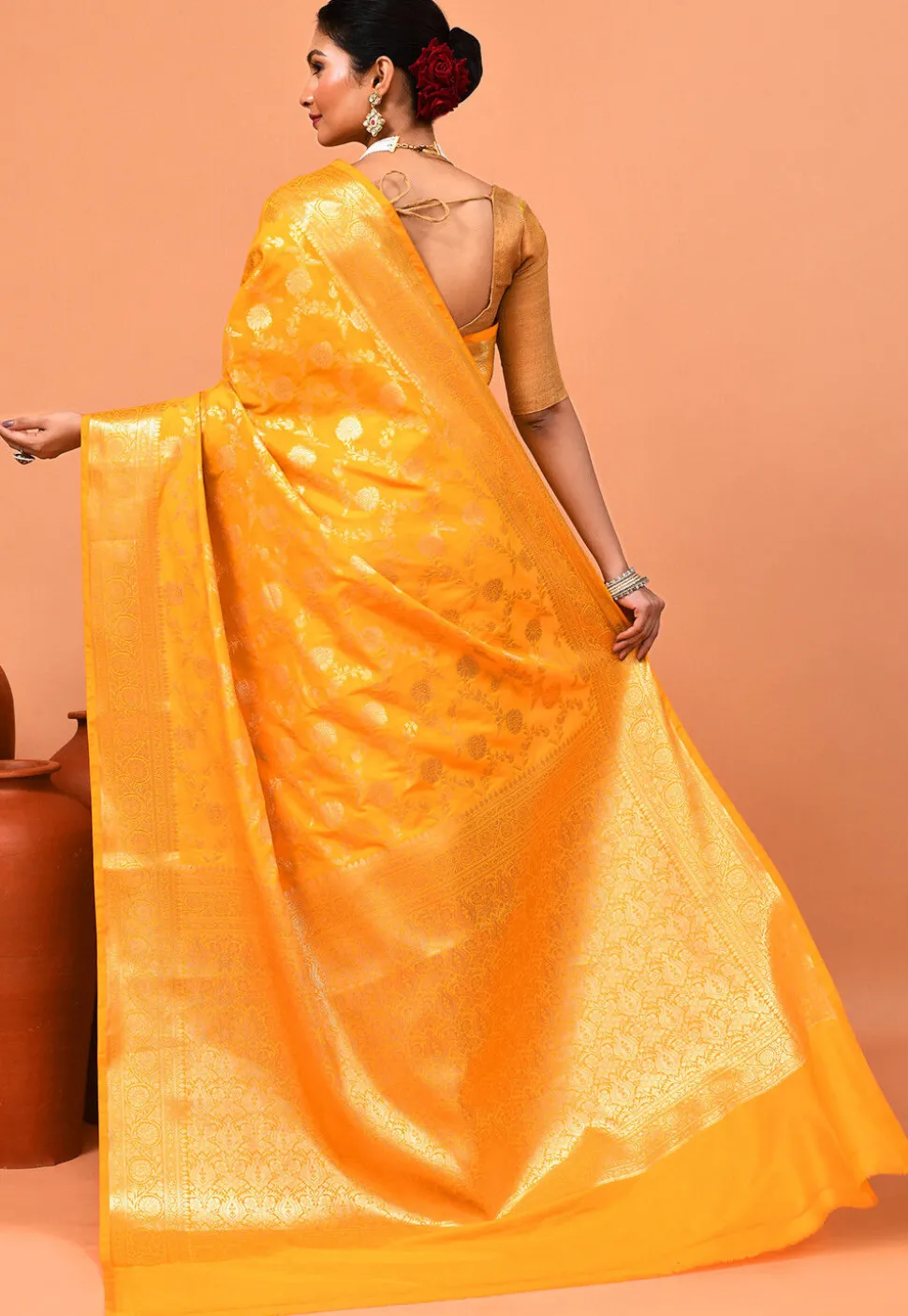 Banarasi Saree in Yellow