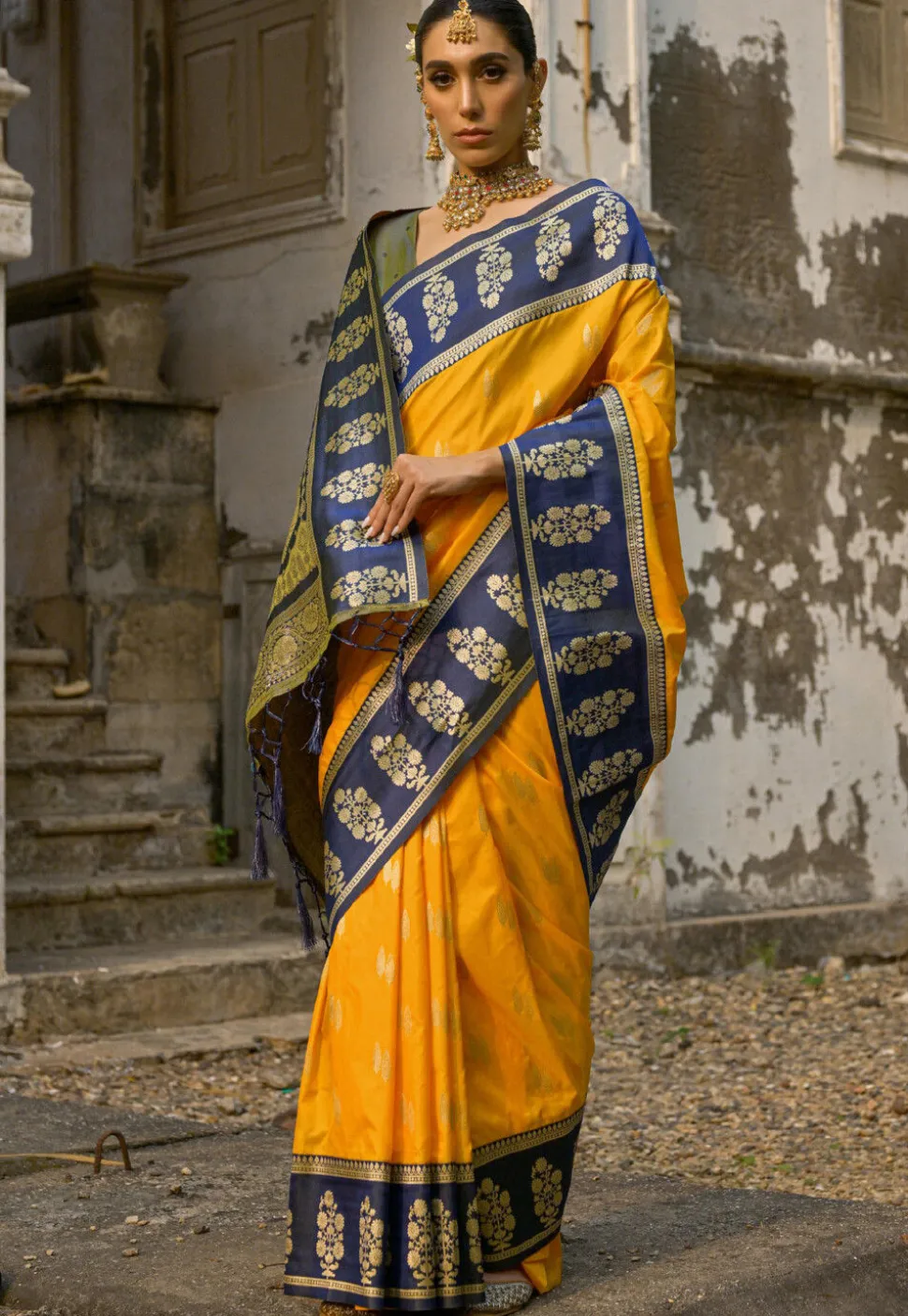 Banarasi Saree in Yellow