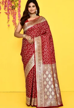 Banarasi Satin Silk Saree in Red