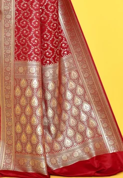 Banarasi Satin Silk Saree in Red