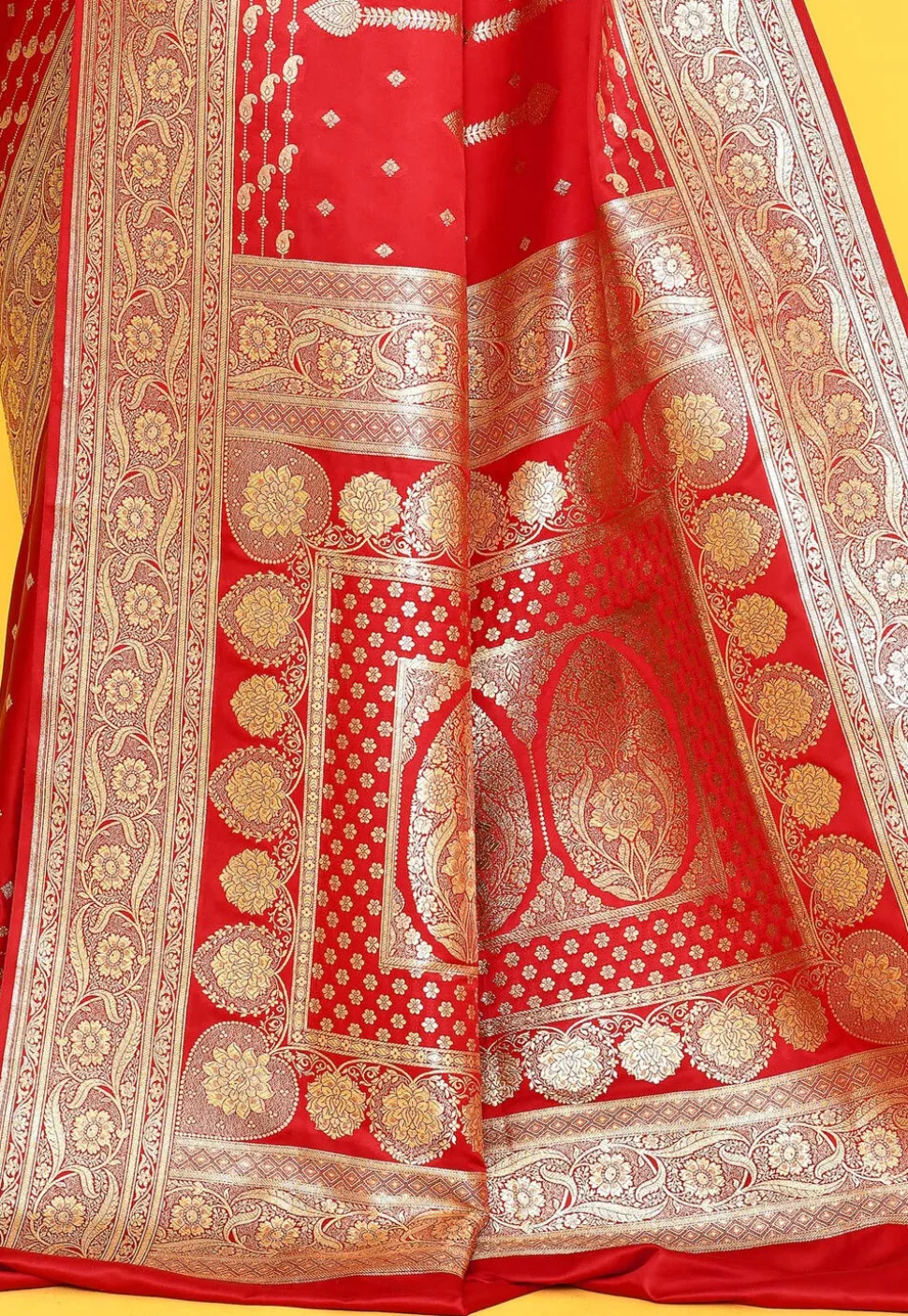 Banarasi Satin Silk Saree in Red