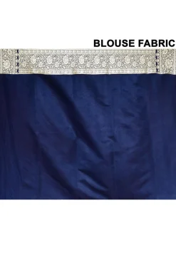 Banarasi Satin Silk Saree in Navy Blue