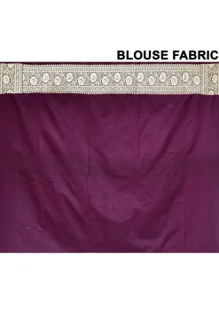 Banarasi Satin Silk Saree in Dark Purple