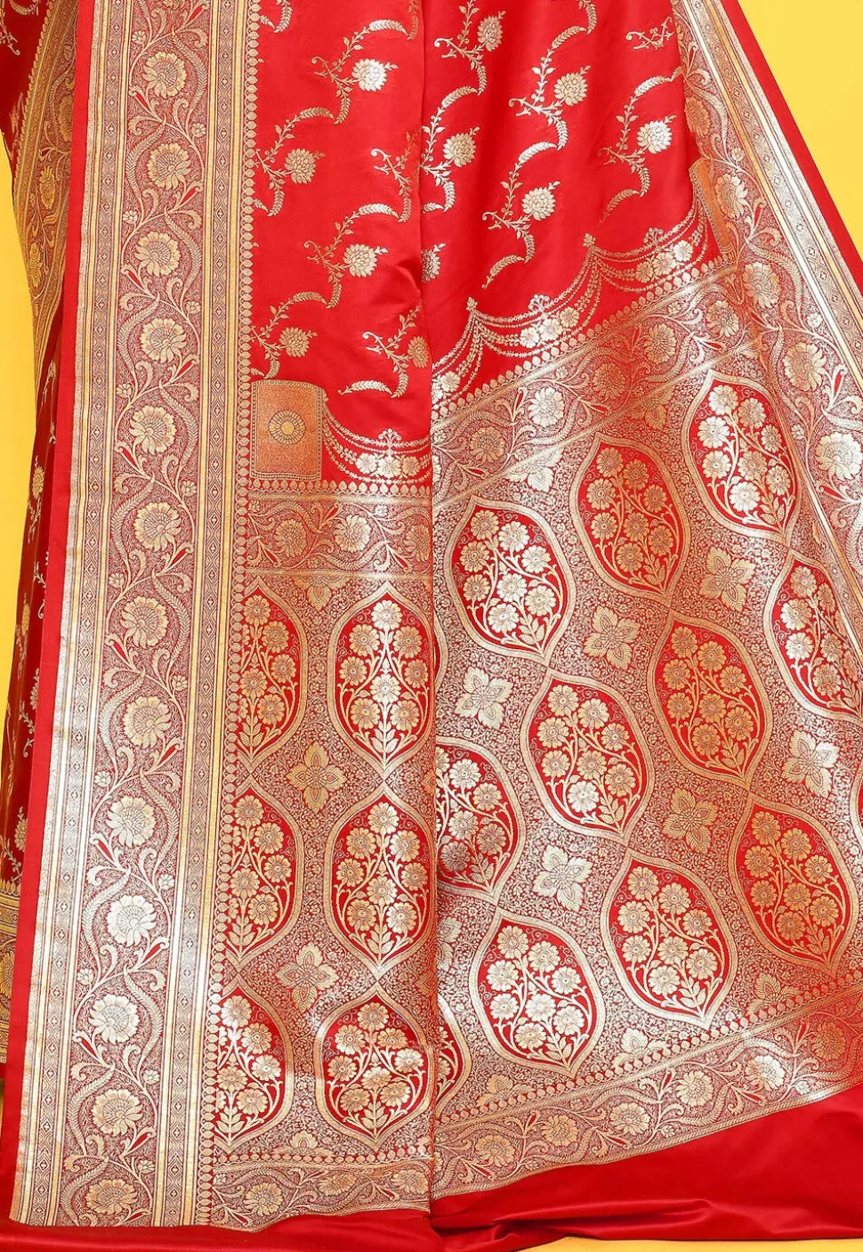 Banarasi Satin Silk Saree in Red