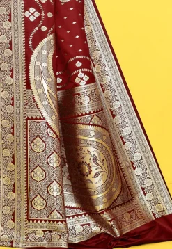 Banarasi Satin Silk Saree in Maroon
