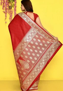 Banarasi Satin Silk Saree in Red
